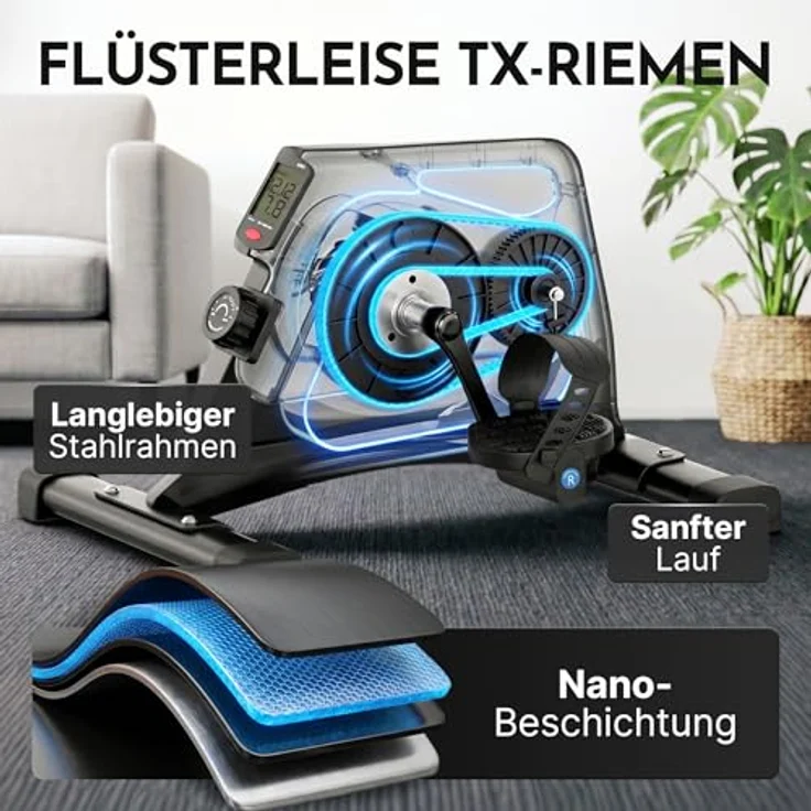 NEOLYMP Pedaltrainer für Zuhause, gelenkschonender Beintrainer im Sitzen mit Display, 8 Widerstandsstufen & TÜV geprüft, ideal für Senioren, leise und rutschfest – Bild 5