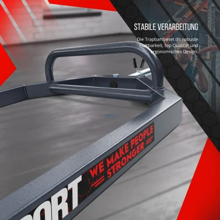 K-Sport: Trap Bar 150cm mit 30mm Aufnahme I Hexagon Stange I Hexagon-Bar I Trizeps-Stange I Olympische Hantelstange bis 200kg belastbar – Bild 2