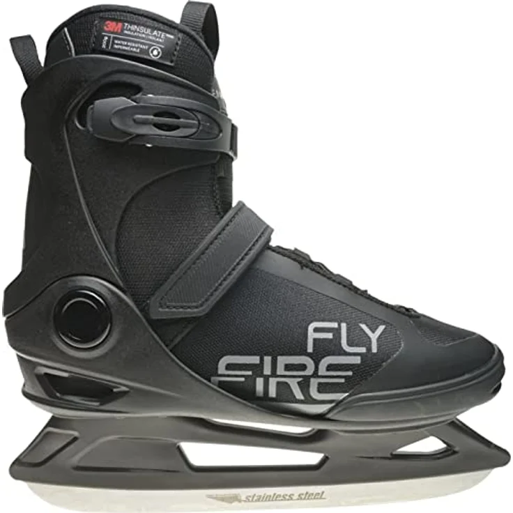 Firefly Herren Phoenix III Eishockeyschuhe, Black/Grey, 44 - Wasserabweisendes PVC, atmungsaktives Mesh, THINSULATE-Isolierung – Bild 1
