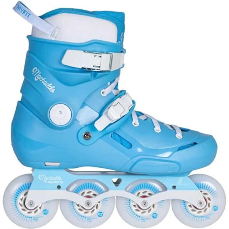 Powerslide Storm Nicoly Pro 80, Inline Skates für breitere Füße, Puderblau und Weiß, 80-mm-Räder, WICKED ABEC 9 Lager – Bild 1