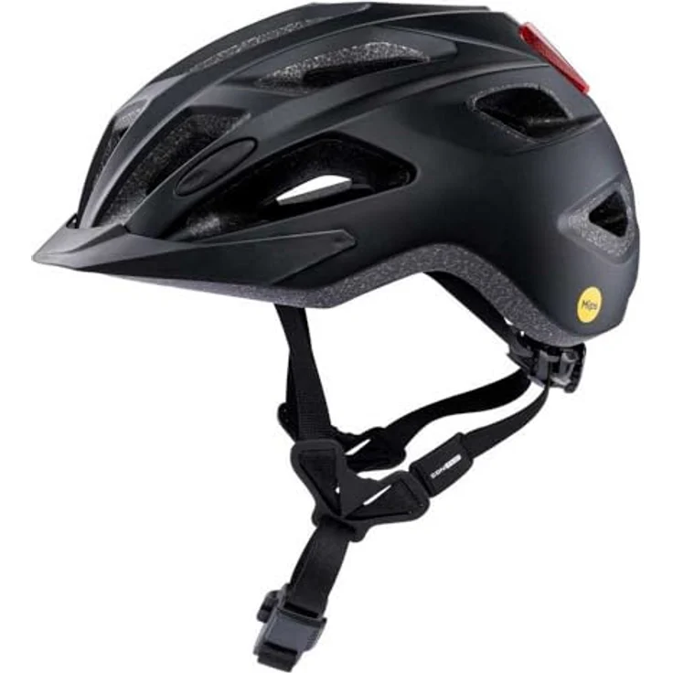 Contec City-Fahrradhelm "Abbey MIPS", schwarz, mit MIPS-Technologie, Safety LED Leuchte, reflektierenden Gurten und einhändig bedienbarem Fidlock Schnappverschluss – Bild 1