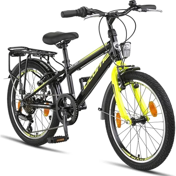 Licorne Bike Carter Premium Mountainbike für Kinder, 20 Zoll, 6 Gang Kettenschaltung, Vorder- und Hinterbeleuchtung, blau – Bild 2