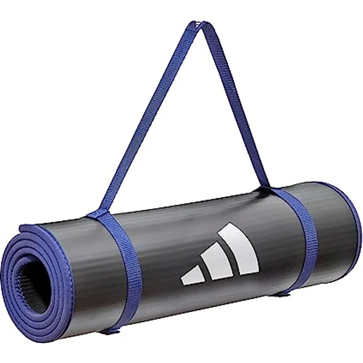 adidas Trainingsmatte, 10 mm reaktive Dämpfung, geschlossenzellige Technologie, strapazierfähig, 183 cm Länge, 61 cm Breite, schwarz – Bild 1