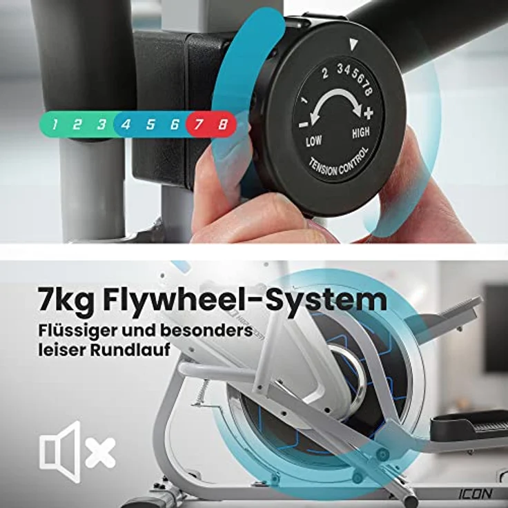 Hop-Sport Cross Stepper für zuhause HS-400B Icon - 2-in-1 Crosstrainer und Stepper mit Trainingscomputer - innovatives Trainingsgerät verbindet das Stepper- und Crosstrainer-Training – Bild 3
