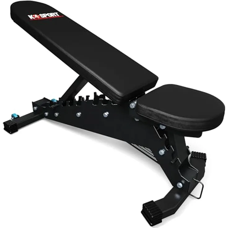 K-Sport: *BLACK LINE* Hantelbank | vielfach verstellbare Multifunktionsbank | extrem belastbare Schrägbank | Premium Trainingsbank bis 350kg belastbar