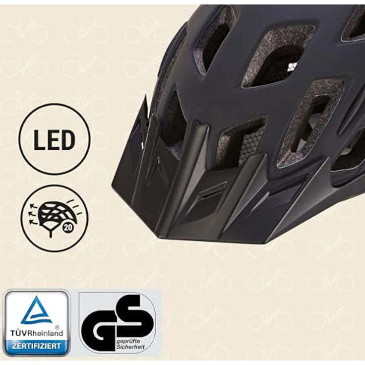 Prophete Fahrradhelm mit LED-Rücklicht, Fidlock-Verschluss, Größe 55-58 cm, modernes Design in Schwarz, optimale Belüftung, sicher & komfortabel für Damen und Herren – Bild 2