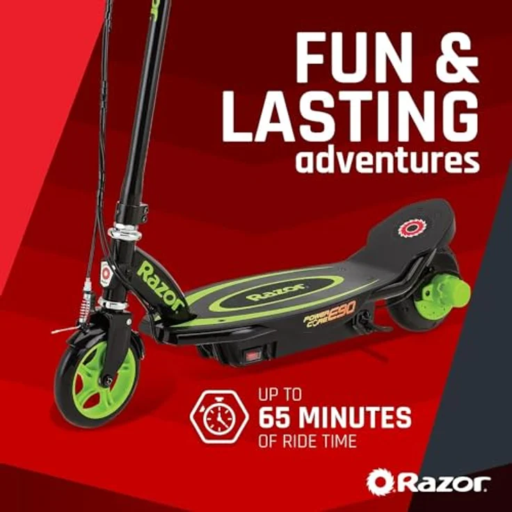 Razor Power Core E90 Kinder E-Scooter, ohne Straßenzulassung, Schwarz/Pink, 16 km/h – Bild 3