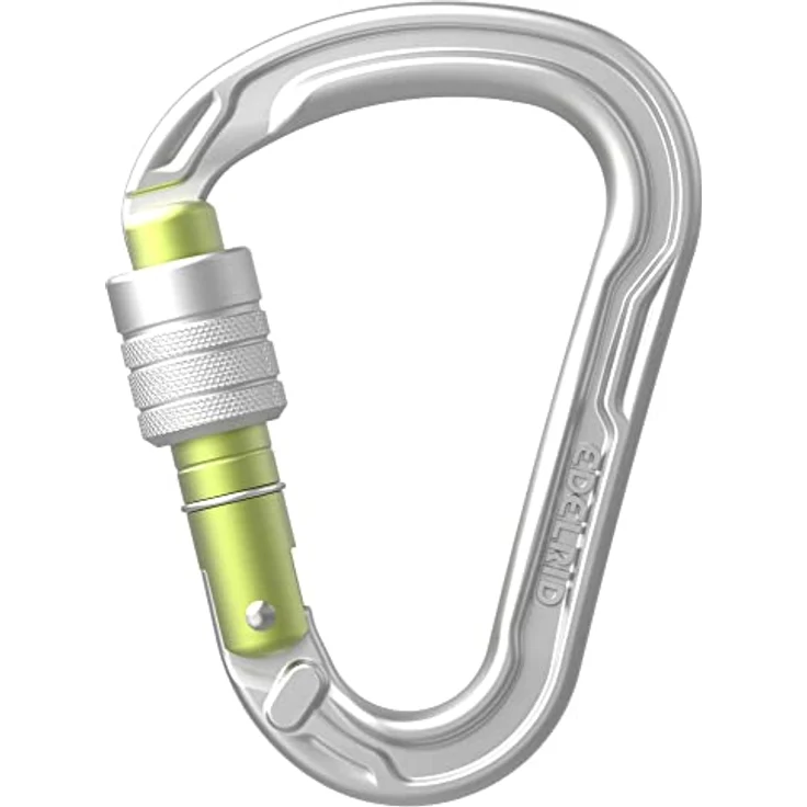 EDELRID HMS Strike Screw Carabiner, silber, leichter H-Profil Karabiner mit 23 kN Bruchlast