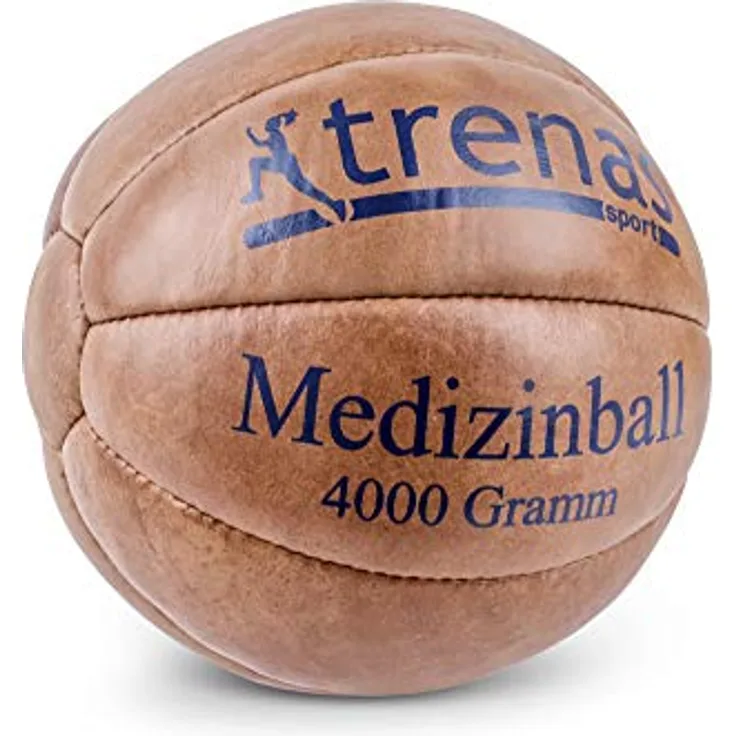 trenas Medizinball Leder - Original - 4 kg - Medicine Ball - Sport Medizinball
