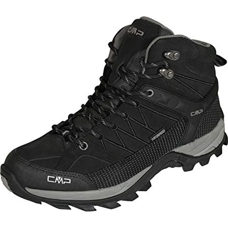 CMP Campagnolo Rigel Mid WP, Herren Wanderschuhe, wasserdichtes Veloursleder, Größe 42, Schwarz – Bild 1