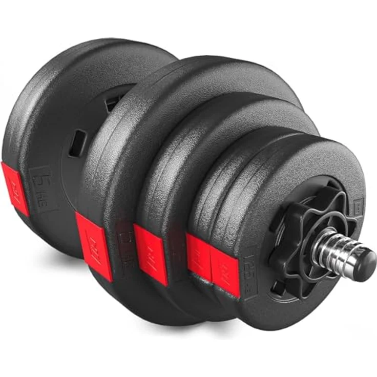Hop-Sport Kurzhanteln 2er Set - Hanteln Set - Gewichte 20kg / 40kg - Hantelstange 30mm mit Sternverschlüssen, gerändelt (1 x 20 kg) – Bild 2