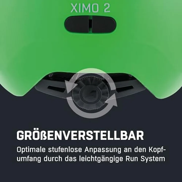 ALPINA Ximo 2 L.E. Kinderfahrradhelm, leicht und bruchfest mit Höhenverstellbarem 360°-Fitsystem, neon Green matt, 49-54, optionales LED-Licht – Bild 5