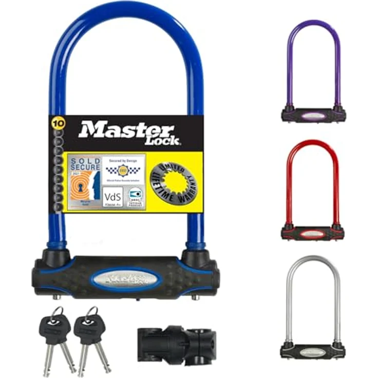 Master Lock Veloschloss mit Schlüssel, robust und sicher in Schwarz – Bild 1