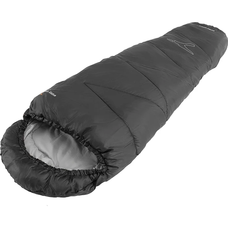 Easy Camp Starling Mummy Black Jr, Schlafsack für Kinder, 150 cm, leicht und kompakt mit Zwei-Wege-Autolock-Reißverschluss