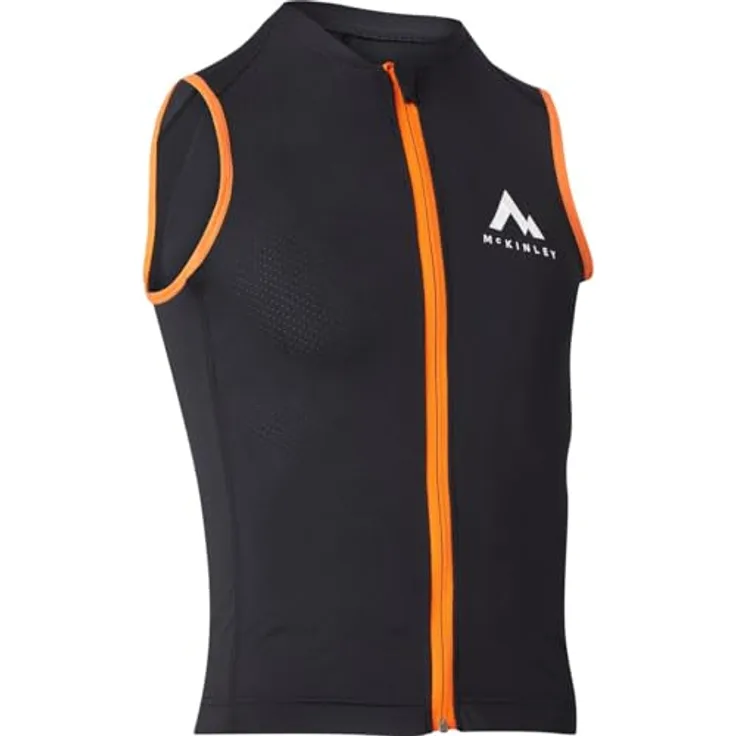 Mc Kinley Kinder Fortress Jr 3.0 Rückenprotektor, stoßdämpfende Polsterung, Black/Orange, One Size