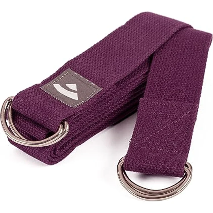 Bodhi Yogagurt Yamala 2 in 1, Baumwolle, 2m lang mit Metallverschluss, waschbarer Tragegurt für dicke Yogamatten, lila – Bild 1