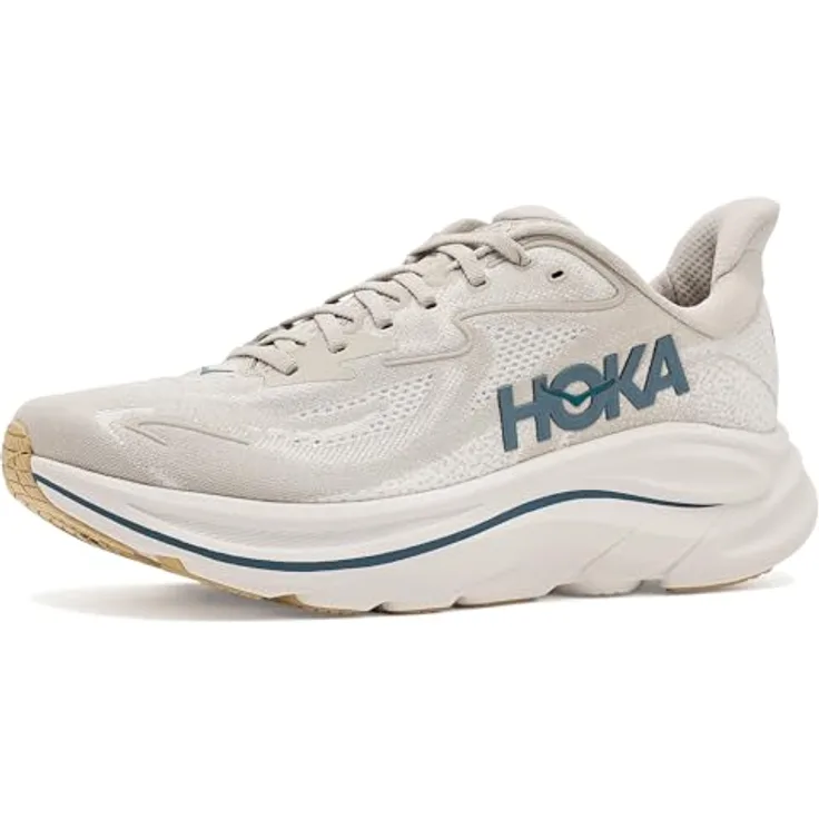 Hoka Clifton 10 Herren Laufschuhe, ultraleichte Dämpfung, 8 mm Sprengung, Weiß, Größe 47 1/3