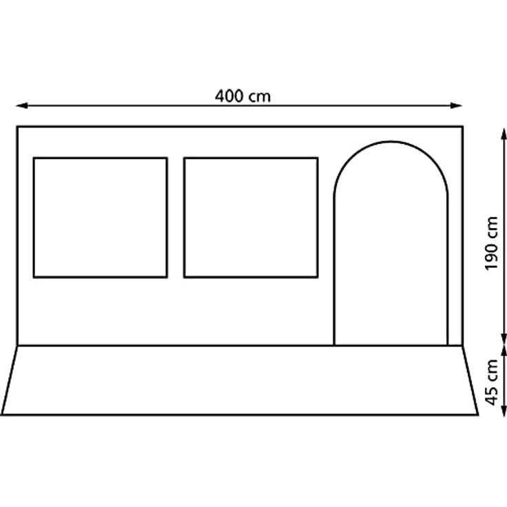 Eurotrail Narvik Canopy Room, Vorzelt für Markisen, mit großen Fenstern und Moskitonetzen, 9.60 kg, Anschlussgröße 240-280 cm – Bild 5