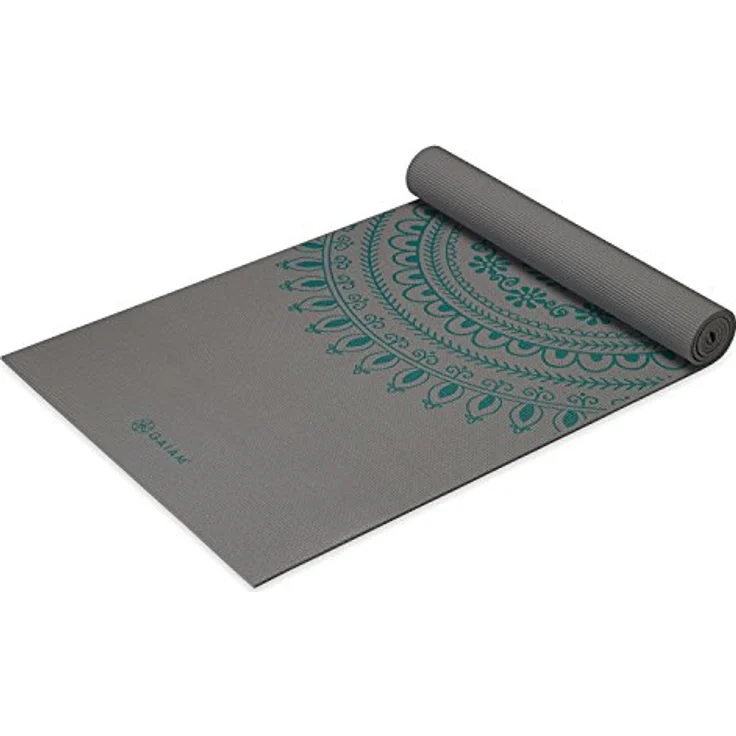 Gaiam Yoga Mat 6 mm Premium, längere und breitere Yogamatte mit Mandala-Aufdruck für verbesserte Konzentration – Bild 1