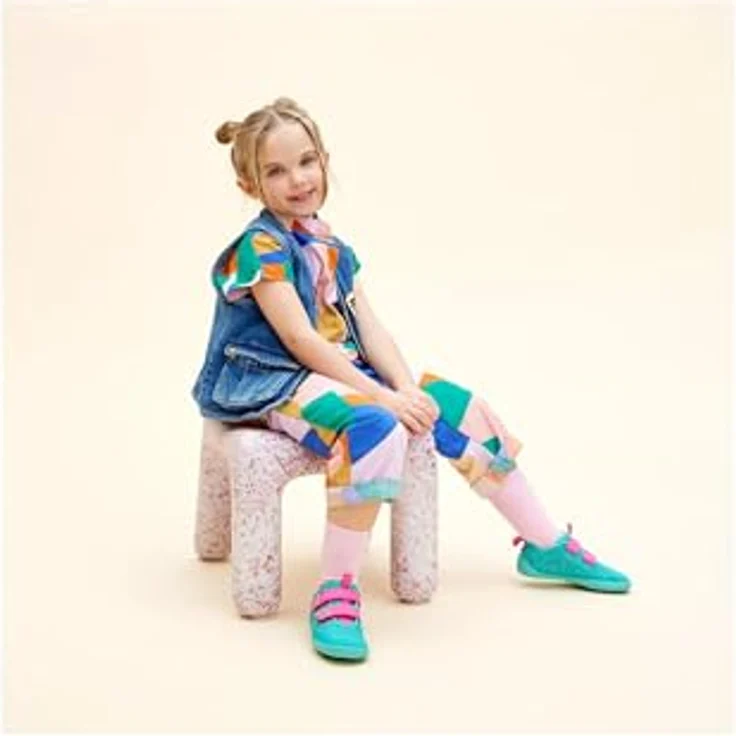 Affenzahn Kid's Barfussschuh Knit Happy, Unisex Kletterschuhe aus recyceltem Polyester mit Klettverschluss, Grün – Bild 9