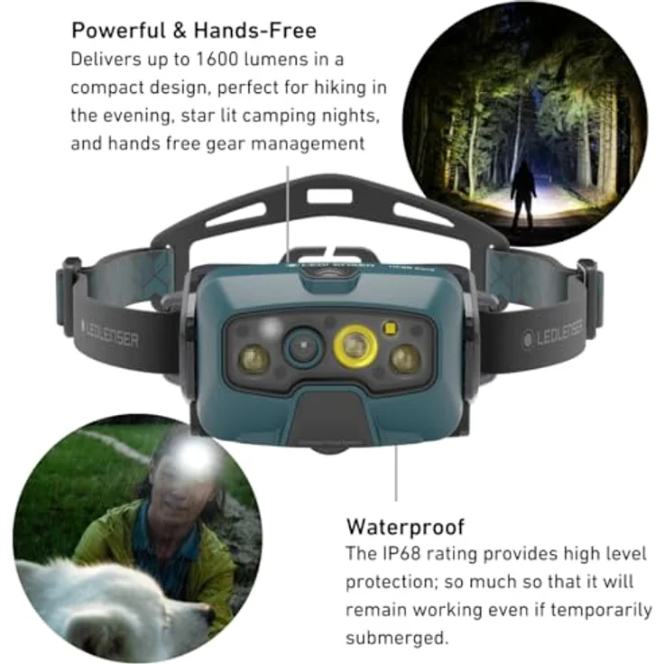 Ledlenser HF8R Core Stirnlampe Led wiederaufladbar Teal Green | LED Kopflampe 1600 Lumen | Adventure Headlights mit Rotlicht | Outdoor Stirnleuchte | Kopfleuchte | wasserdichte Kopftaschenlampe IP68 – Bild 2