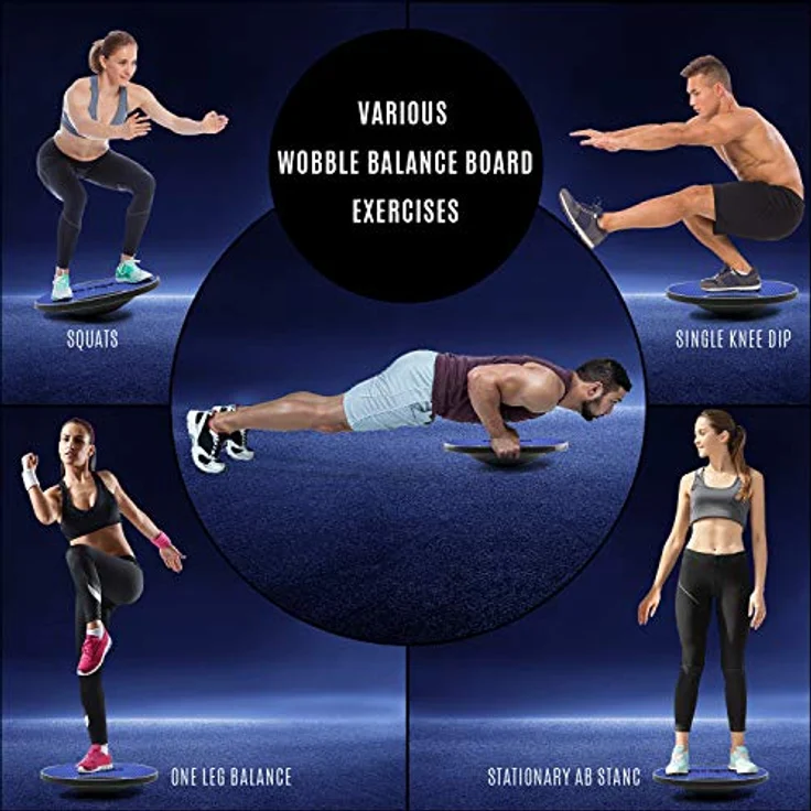 Yes4All P617 Kunststoff Wobble Balance Board, 40 cm Oberfläche Balance Board für Stehen, Core Training, Gym Home Workout (Kobaltblau) – Bild 3