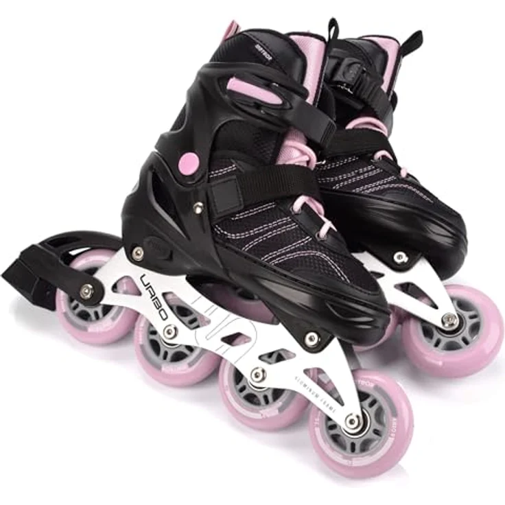 Meteor Urbo Verstellbare Inlineskates – Komfort und Stabilität mit ABEC-9 Lagern – Schwarz/Rosa, Größe M 34-37 – Bild 7