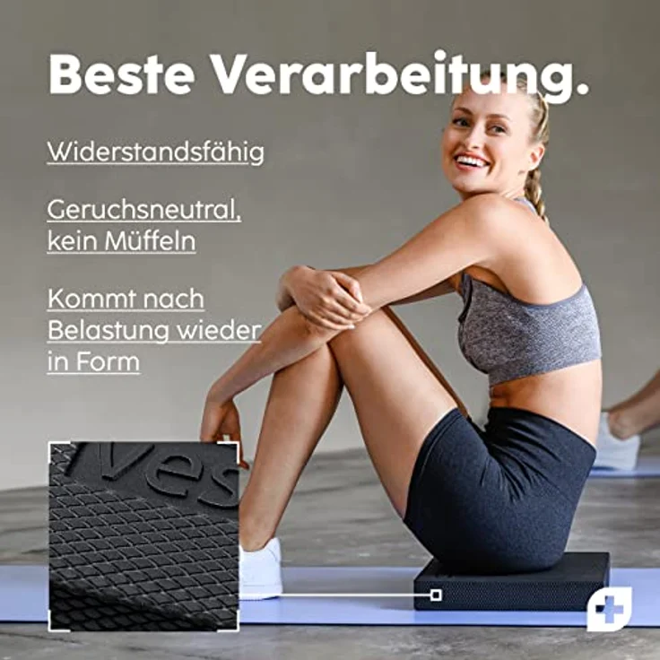 Vesta+ Balance Pad Blau M + Fitnessband + Fitness APP, Testsieger bei Balance Pads als Stabilisationstrainer & Balance Kissen, Balance Board M Pad als Balance-Pad, Balancepad Physio, Balancekissen – Bild 4