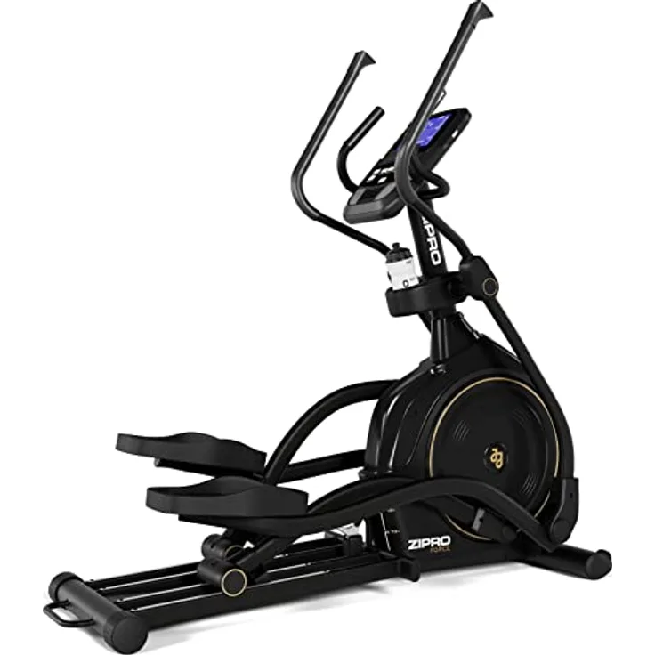 Zipro Force Gold Magnetischer Crosstrainer Für Zuhause bis 150kg Fitnessgeräte Für Zuhause Zuhause Ergometer Heimtrainer Arm Und Beintrainer Sportgeräte Zuhause Tablethalter iConsole+, schwarz, Gold