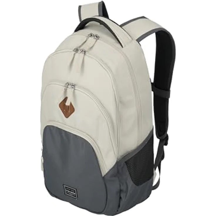 Travelite Rucksack BASICS, Handgepäck Laptop Rucksack 15,6 Zoll, Tagesrucksack mit vielen Fächern, Aufsteckfunktion, 22 Liter, Nature/Anthracite – Bild 1