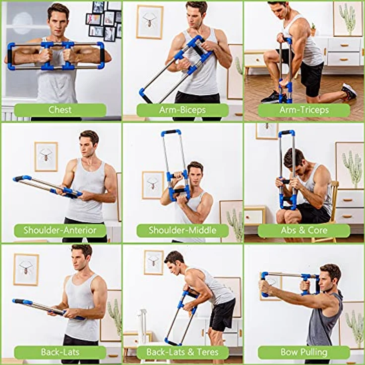 GOFITNESS Push Down Bar Brusttrainer Fitnessgerät für Zuhause - Krafttraining Sportgerät für Brustmuskeln, Arme, Schultern, Bauch, Rücken - Home Gym Equipment Brust Trainingsgerät für Zuhause – Bild 3