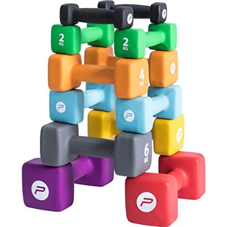 Pure2Improve Neopren-Hanteln, Rot, 8kg - Perfektes Trainingswerkzeug für ein Ganzkörpertraining – Bild 5