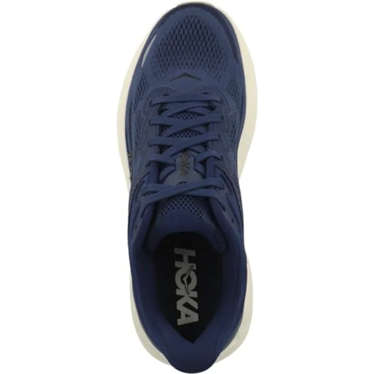 Hoka Bondi 9, Leichte Laufschuhe mit atmungsaktivem Mesh, stabilisierender Fersenkappe und 5 mm Sprenung, Blau, Gr. 48 – Bild 2