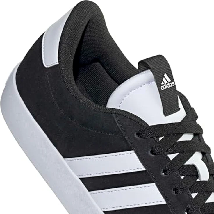 adidas VL Court 3.0 ID6278, Laufschuhe aus weichem Leder mit vulkanisierter Gummiaußensohle, schwarz/weiß – Bild 6