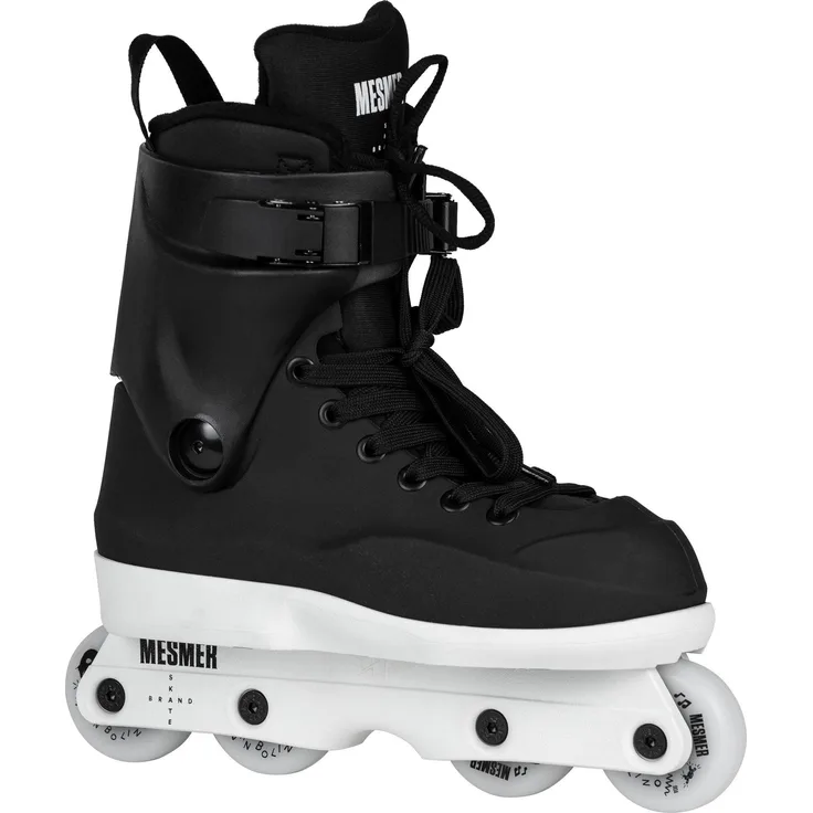 MESMER Mesmer Throne John Bolino V2 Inline Skates, mit einteiliger Kernplatte und MYFIT Slayer-Liner, Steife Stiefeletten, Schwarz