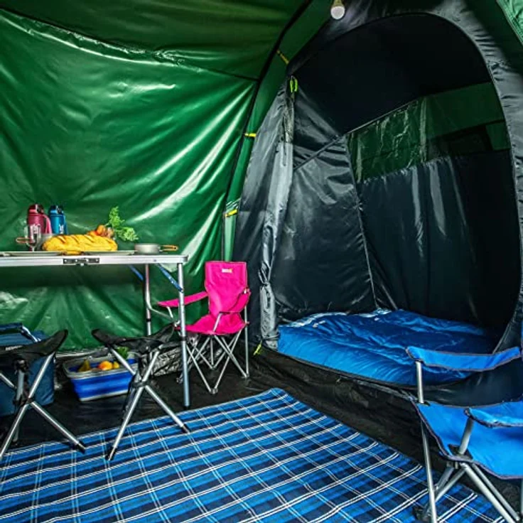 Regatta Kivu 4 A Schrauben-Zelt für 4 Personen, Abgedunkelter Raum, GreenPasture, Einheitsgröße – Bild 2