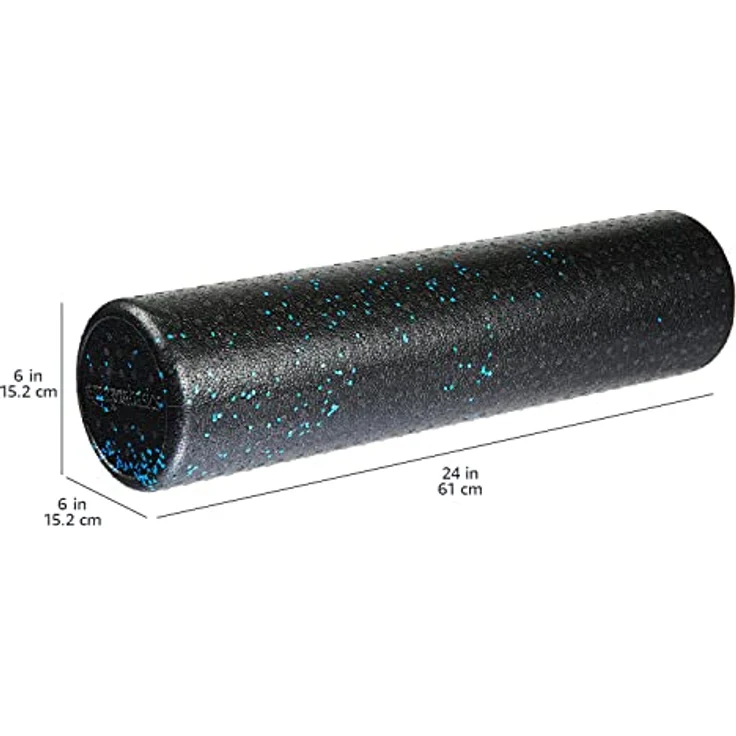 Amazon Basics Hochdichte Schaumstoffrolle, Rund, Blau gesprenkelt, 60 cm für Gleichgewichtstraining und Rehabilitation – Bild 5