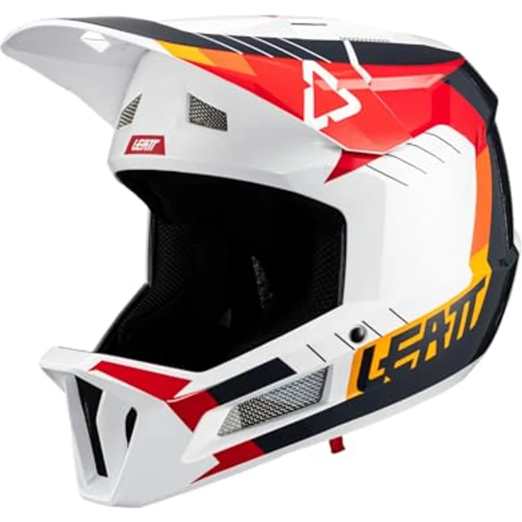 Leatt Helmet MTB Gravity 2.0, Vollgesichtshelm mit 360°-Turbinen-Technologie, weiß/rot, Größe L – Bild 4