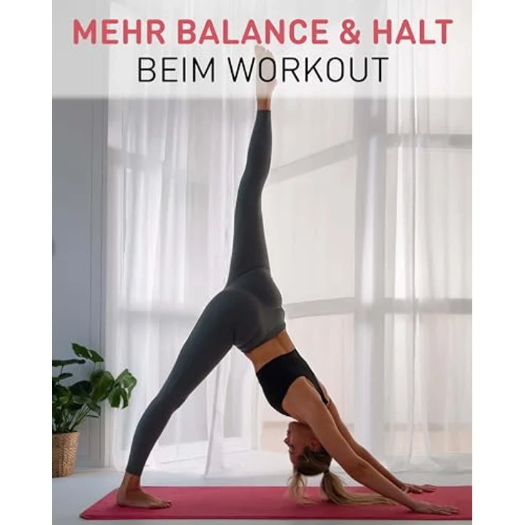 Fit-Flip Yoga Handtuch, rutschfest mit Noppen, schnelltrocknend aus Mikrofaser, hygienische Auflage für Yogamatte, 185 x 63 cm – Raspberry – Bild 5
