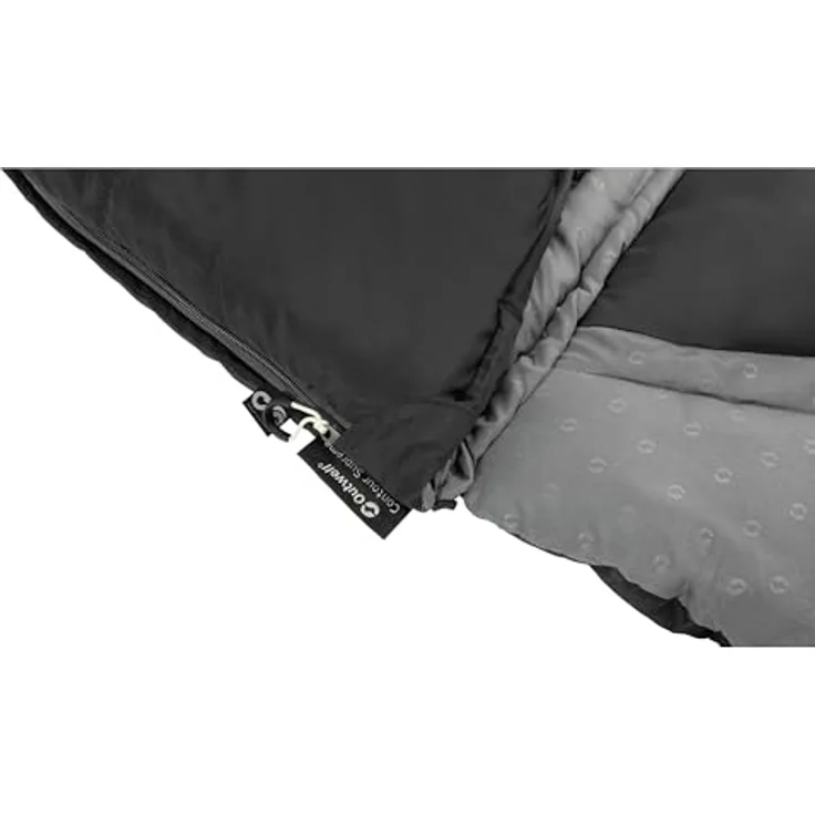 Outwell Contour Midnight Black, Kunstfaserschlafsack (220 cm) mit integriertem Kissen, Reißverschluss und recycelter Füllung für 2 Jahreszeiten – Bild 3