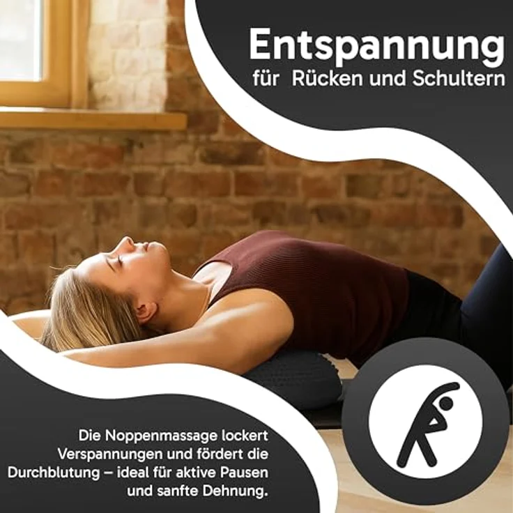 Retoo Ballsitzkissen 33cm mit Pumpe, Luftkissen für Rückenschmerzen, Stärkung der Muskulatur, Verbesserung der Körperhaltung, Schwarz – Bild 3