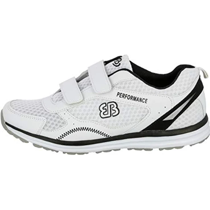Brütting Herren Laufschuhe Performance V, Klettverschluss, robustes Obermaterial aus Nylon, weiss – Bild 3