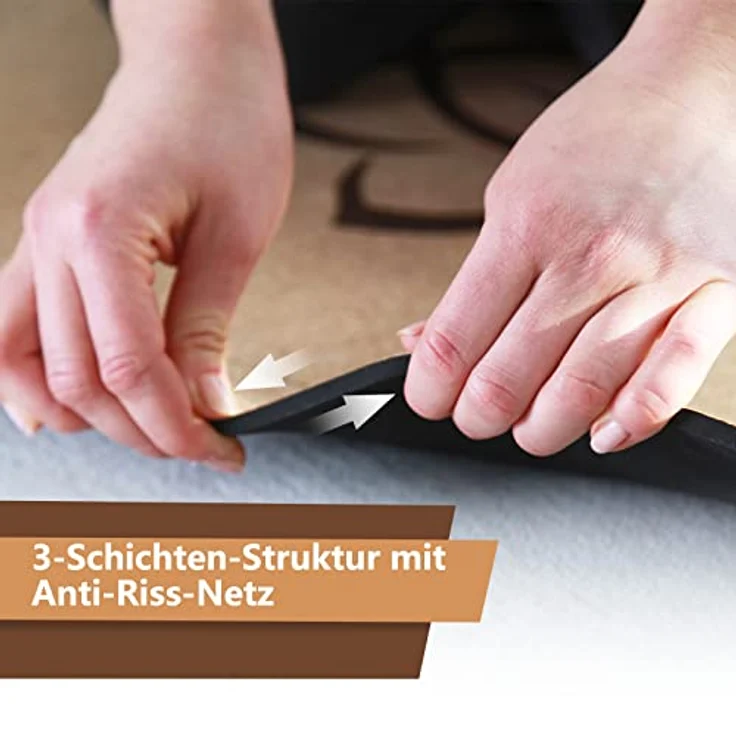 DH FitLife Yogamatte aus Kork & TPE, Gymnastikmatte 183 x 61 x 0,6 cm, Fitnessmatte rutschfest & umweltfreundlich, selbstreinigend - Yoga Matte mit Orientierungslinien (großer Lotos) – Bild 5