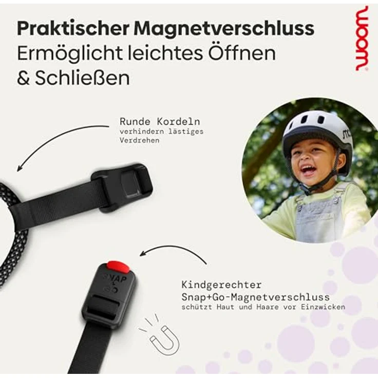 WOOM Ready 3.0 Junior Fahrradhelm, lila XS für Kopfumfang 46–50cm, hoher Tragekomfort und Schutz für Kinder – Bild 6