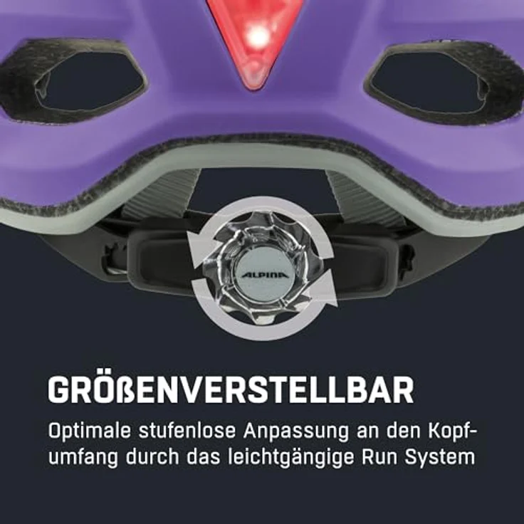 ALPINA CARAPAX JR FLASH Fahrradhelm Kinder, LED-Rücklicht, Inmold-Technologie, optimaler Schutz, hohe Sichtbarkeit, schwarz – Bild 5