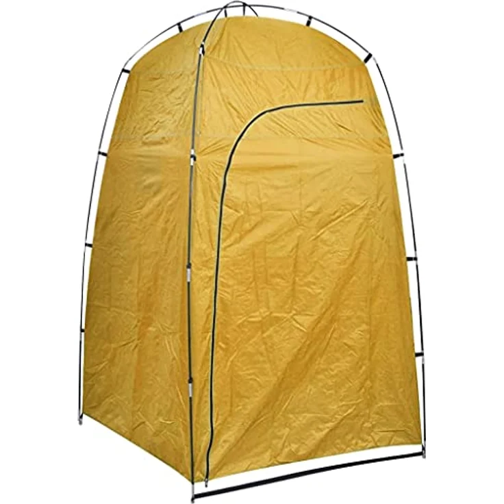 vidaXL Dusche WC Wechselzelt Duschzelt Toilettenzelt Privatsphäre Umkleidezelt Outdoor Camping Zelt Beistellzelt Angelzelt Gelb 130x130x210cm – Bild 3