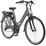 Telefunken E-Bike Damen Elektrofahrrad Alu 28 Zoll 21-Gang Shimano Kettenschaltung, Pedelec Trekkingrad 250W 10,4Ah, 36V Akku, XT480 Expedition, schwarz
