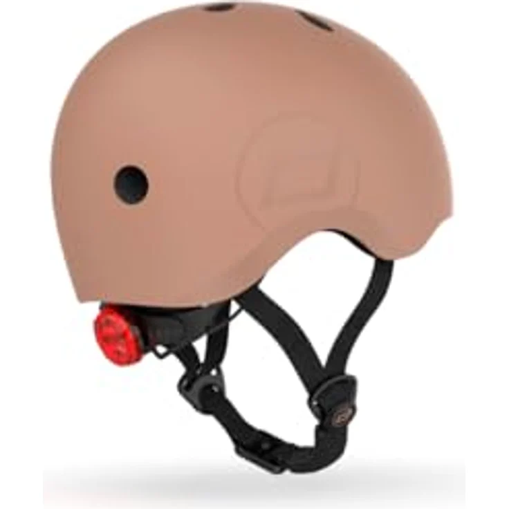 Scoot & Ride S - M Size Kinderfahrradhelm mit Design und LED Licht, Mocha – Bild 4