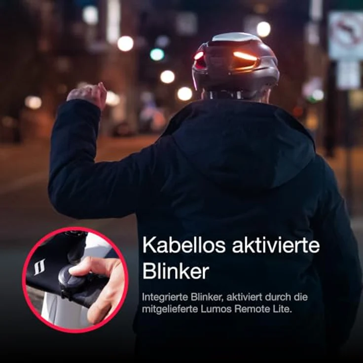 Lumos Velohelm Ultra, integrierte COB-LED-Beleuchtung und Blinker, Größe 61-65 cm – Bild 3