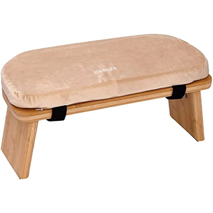 Zen Power Yoga Bench, klappbare Yoga Bank aus Holz, ergonomische Meditationsbank, Gebetshocker für spirituelle Momente im Alltag, bequem und weich gepolstert, Yoga-Zubehör – Bild 1